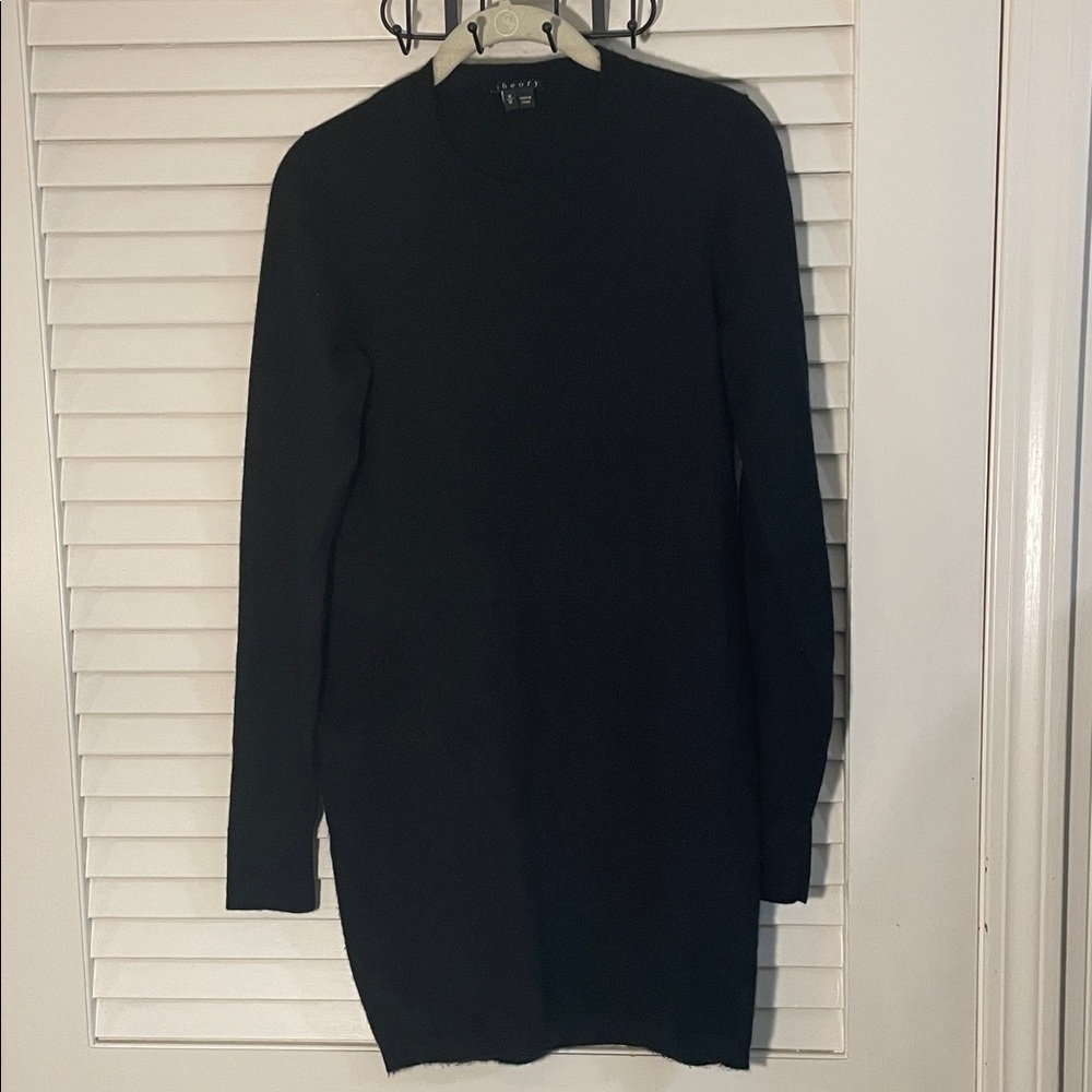 Theory Classic Black Soft Cashmere Blend Long Sleeve Sweater or Dress